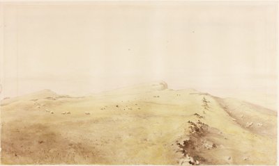ソーイングシールド（紙に鉛筆と水彩（カードに貼り付け）） 作： Henry Burdon Richardson